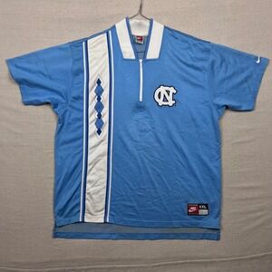 Vintage Nike UNC Tar Heels Basketball Jersey Shirt XXL Light Blue Quarter Zip